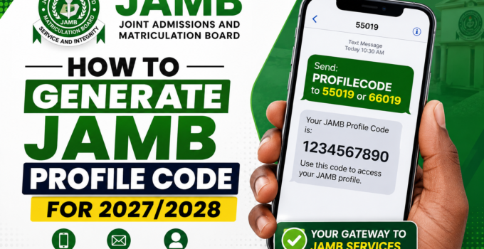 Create featured image:How To Generate JAMB Profile Code For 2027/2028