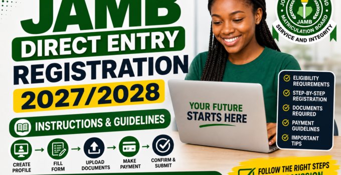 JAMB Direct Entry Registration 2027